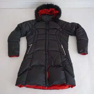 Vintage Y2K Nike Black Puffer Duck Down Feather Insulated Jacket Xl (16-18)